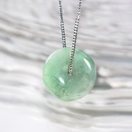 【願‧平安】飄綠花翡翠平安扣 | 天然緬甸A貨翡翠 | 送禮