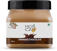 Merican Hot Drinking Chocolate Powder Easy Preparation Gluten free, No artificial color, No preservatives added, Reduce Stress &amp; Anxiety (300gm)