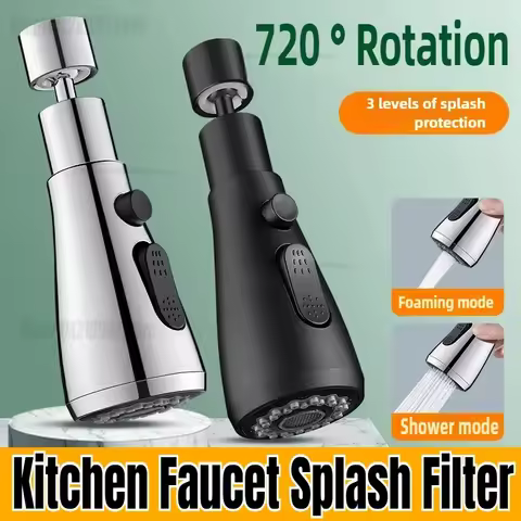 Universal 360° Rotate Kitchen Faucet Extender Aerator Plastic Splash Filter Kitchen Washbasin Faucet