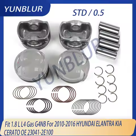 STD 0.5 Engine Parts Piston & Rings Set Fit 1.8 L L4 Gas G4NB For 2010-2016 HYUNDAI ELANTRA KIA CERA