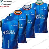 2025 Team Ag2r Cycling Vest Windproof France Tour Wind Vest Men Cycling Jersey Sleeveless Bicycle Wi