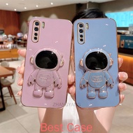 3D Astronaut Stand Casing Oppo Reno3 Pro Case Full Coverag Cute Case Camera Protection Cute Phone Holder
