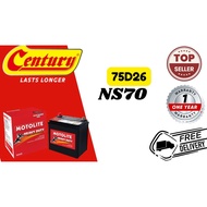 (Installation Included)CAR BATTERY/BATERI KERETA MOTOLITE NS70/L Chery CrossEastar ,Honda Prelude,Pr