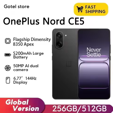 Global Version OnePlus Nord CE5 Smartphone MediaTek Dimensity 8350 Apex 5200mAh Battery 50MP Sony LY