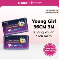 UUcare YoungGirl Antibacterial Sanitary Napkin 36cm at night, 3 pieces/package, super cheap, superma