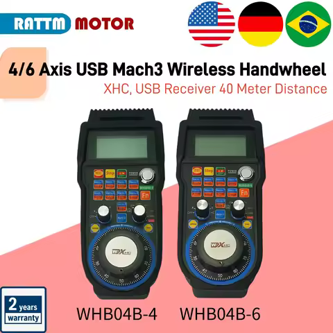 【US&DE&BR Stock】4 / 6 Axis XHC Mach3 / NC Studio MPG Pendant CNC Wireless Handwheel Manual USB Recei