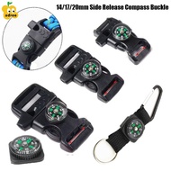 ADREE Side Release Buckle, Black 14/17/20mm Compass Buckle,  550 Paracord Bracelet Outdoor Tool