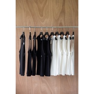 Thin rib fabric tank top embroidered with UNCLÉ Cliche silver logo