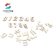 SUYOUMY 124Pcs Wood Letter Chips, Wood 4cm Wooden Craft Pieces, Decorative Wood color DIY Wood Lette