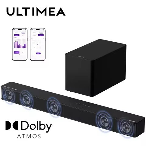 ULTIMEA Poseidon M60 Boom 5.1ch Soundbar with Dolby Atmos, 340W Home Theater System with 5.25" Wired