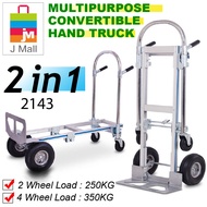 J MALL [2IN1/3IN1] Heavy Duty Multipurpose Convertible Aluminium HAND TRUCK Trolley 6 & 4 Wheel - 21