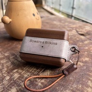 Handmade Wooden Leather Case for Bowers & Wilkins PI8 / PI6 Earphones – Retro Walnut Protective Cove