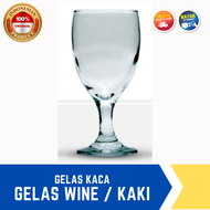 GODJILLA Gelas Bening Kaca Kedaung Wine Champagne Gelas Berkaki Set Isi 6 Pcs Harga Termurah / Gelas