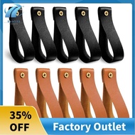 10Pcs Leather Curtain Rod Holder,Leather Curtain Rod Bracket,PU Leather Loop Strap for Wood Curtain Rod,Strap Wall Hooks Easy to Use