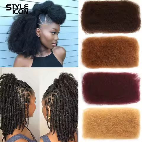 Styleicon Human Braiding Hair Bulk 1 3 4 Bundles Remy Peruvian Afro Kinky Bulk 50 Gram/PCS #2#4#27#3