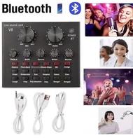 V8 Audio USB Headset Microphone Webcast Live Sound Card for Phone / Computer-(Bluetooth)