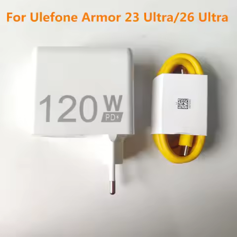 For Ulefone Armor 23 Ultra Armor 26 Ultra 120W Phone Adaptor Travel Fast Charger EU Plug Adapter +20