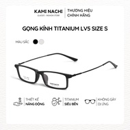 Slim square shape Titanium LV5 glasses frame size S with minimalist style KAMI NACHI