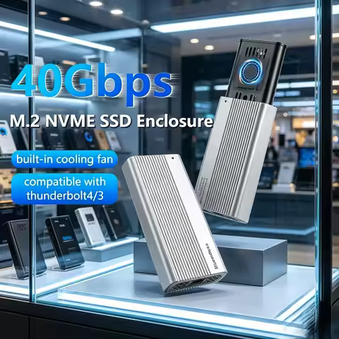 New USB4 40Gbps M.2 NVMe SSD Enclosure with Cooling Fan, PCIe 4.0 External SSD Case, Compatible with
