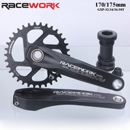 RACEWORK GXP Crankset - Single Chainring for Mountain Bikes, XX1 Aluminum Alloy Hollow Integrated Ch