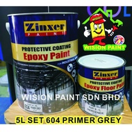 5L SET ZINXER ( 604 PRIMER GREY ) FOR EPOXY PRIMER TO FLOOR CEMENT / TILES