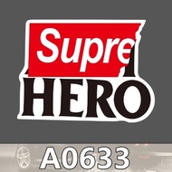 A633 - Supreme HERO logo character sticker waterproof reform DIY laptop carrier bicycle tumbler phone case sticker