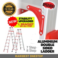 7 / 8 Step Heavy Duty Ladderman Aluminium Double Sided Ladder Multi Purpose Ladder Tangga Lipat Alum