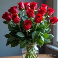 Wholesale Lola 99 Rose Straight Hair Red Red Rose Calfrance Real Yunnan Base Rose Bouquet Flower IEX