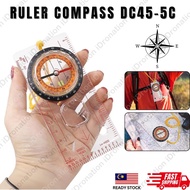 Multifunctional Compass Map Scale Ruler For Outdoor Camping Hiking Travel Map Compass Ruler Kompas P