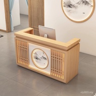 Reception Table New Chinese Tea House Solid Wood Front Desk Bar B & B Cash Register Health Center Be