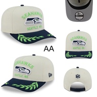 Men's New/Era CreamCollege Navy Seattle Seahawks 2025 NFL Draft A-Frame 9FIFTY Hat [Ready Stock] Men