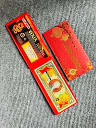 Tiền lì xì 2025 tờ 2 USD Hình Con Rắn Mạ Vàng 2025 May Mắn Tài Lộc Quà tặng phong thủy Tết