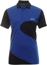 Men's Paddy 8 Blue Geometric Print Short Sleeve Polo T-Shirt