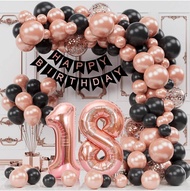 99pcs Rose Gold 18th Birthday Party Decoration 18th Birthday Balloons for Garland Arch Set for Birth