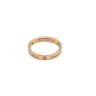 TIFFANY&CO Tiffany&Co.三鑽戒指窄版3mm18K玫瑰金/鑽石53