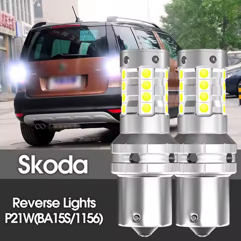 2pcs LED Reverse Light Lamp P21W BA15S Canbus For Skoda Superb MK1 MK2 MK3 Yeti Fabia 1 2 3 Felicia 