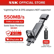 SSK Dual Drive SSD OTG Pendrive Type C Gen 2 USB C (550Mb/s) SD301