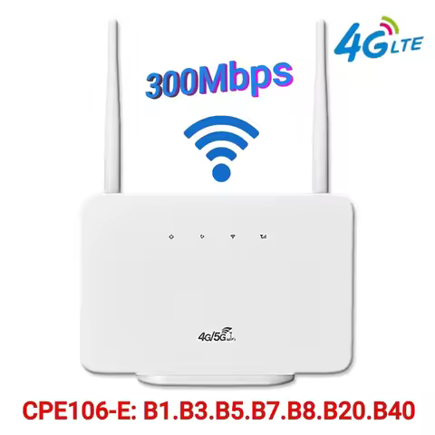 4G LTE CPE Router Modem External Antenna 4G Router Wireless Modem with Sim Card Slot EU Plug for Hom