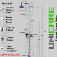 EMERGENCY EYE WASH SHOWER STATION UNICARE / UNICARE BERKUALITAS - YOBISOO shower