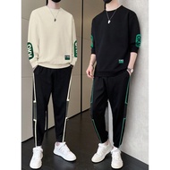 Sut sukan lapang lelaki musim bunga dan musim luruh 2024 gaya baru sweater kolar bulat gaya Hong Kon