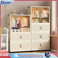 【MEIMEI】60-90CM Wardrobe Storage Versatile Foldable Stackable Storage Cabinet With Pulley