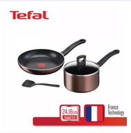 🔥🔥 Tefal เซ็ตเครื่องครัว 4 ชิ้น Day By Day ก้นอินดักชั่น ประกอบด้วย กระทะก้นแบน ขนาด 24 ซม. + หม้อด้