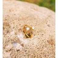 FALISHA JEWELRY CAIDEN 925 STERLING SILVER WITH 24K GOLD PLATED S925 GOLD PLATED SILVER RING