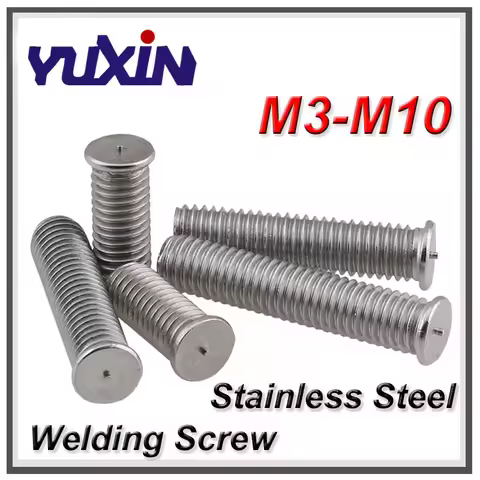 10/500Pcs M3 M4 M5 M6 M8 M10 Weld Studs For Capacitor Discharge Welding 304 Stainless Steel Spot Wel