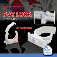 WIREMAN Pemegang Klip Paip PVC 20MM 25MM PVC Lock Clip Saddle U-Shape Conduit Pipe Clip PushIn Brack