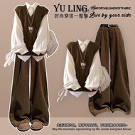 Korean-style Vest Shirt - Stylish College Outfit Set