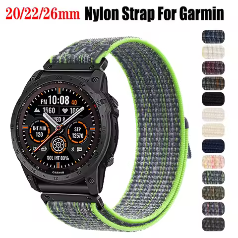 Quickfit 20 22 26 mm Nylon Loop Strap For Garmin Approach S50 S62 S70 Descent X50i G2 G1 Solar MK1 M