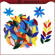 [SONONIA] 100pcs Petal Mosaic Tiles, Mixed Color Mosaic Tiles, Mosaic Tiles Stained Glass, Petal Mos