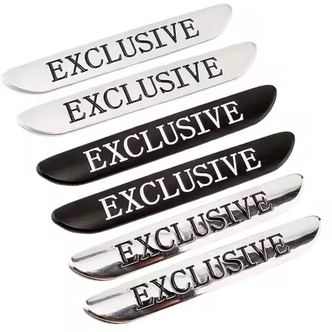 2pcs 3D Metal Logo EXCLUSIVE Emblem Car Fender Badge For C180 W205 W213 E300 E200 EXCLUSIVE Stickers