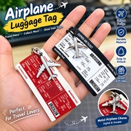 [4pcs] Airplane Ticket Keychain Bag Charm Boarding Pass Modeling Creative Alloy Charm